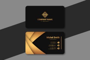 Golden Business Cards Template Free Download